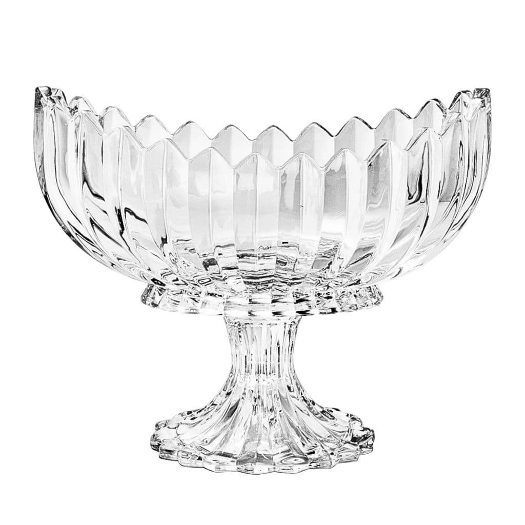 Centro de Mesa de Cristal com Pé Geneva 28cm - Wolff