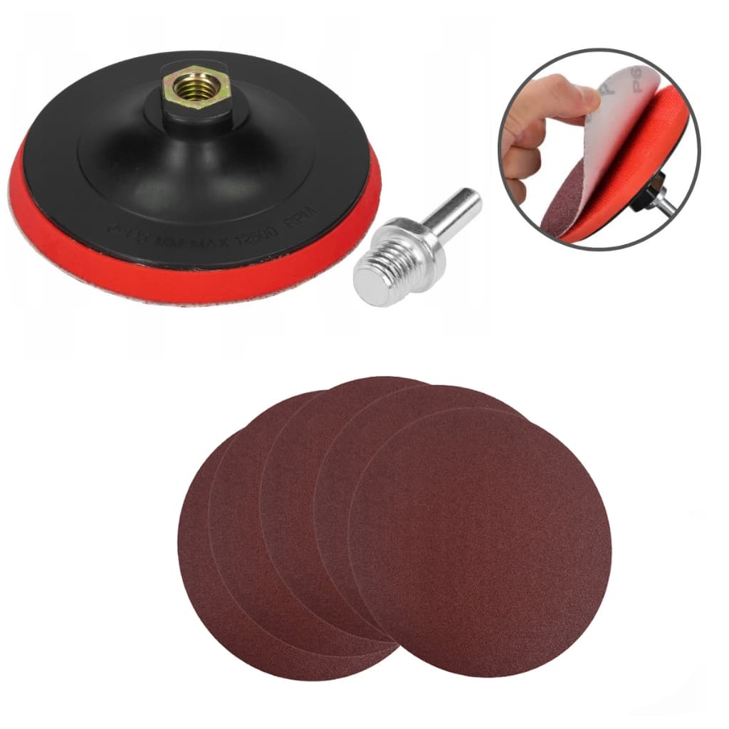 Suporte De Boina Furadeira Lixadeira + 30 Discos Lixa 125mm