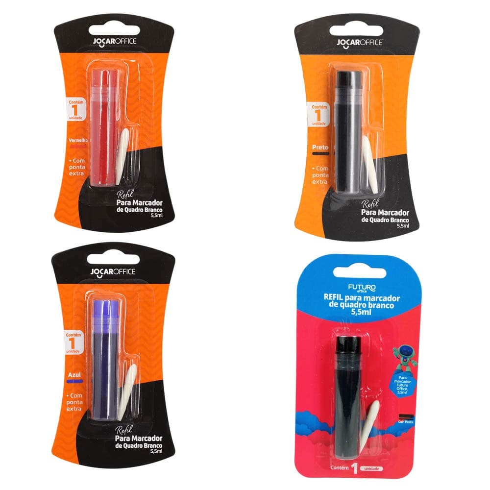 Tinta Refil Para Marcador de Quadro Branco 5,5ml Recarga de Caneta Quadro Branco Jocar Futuro