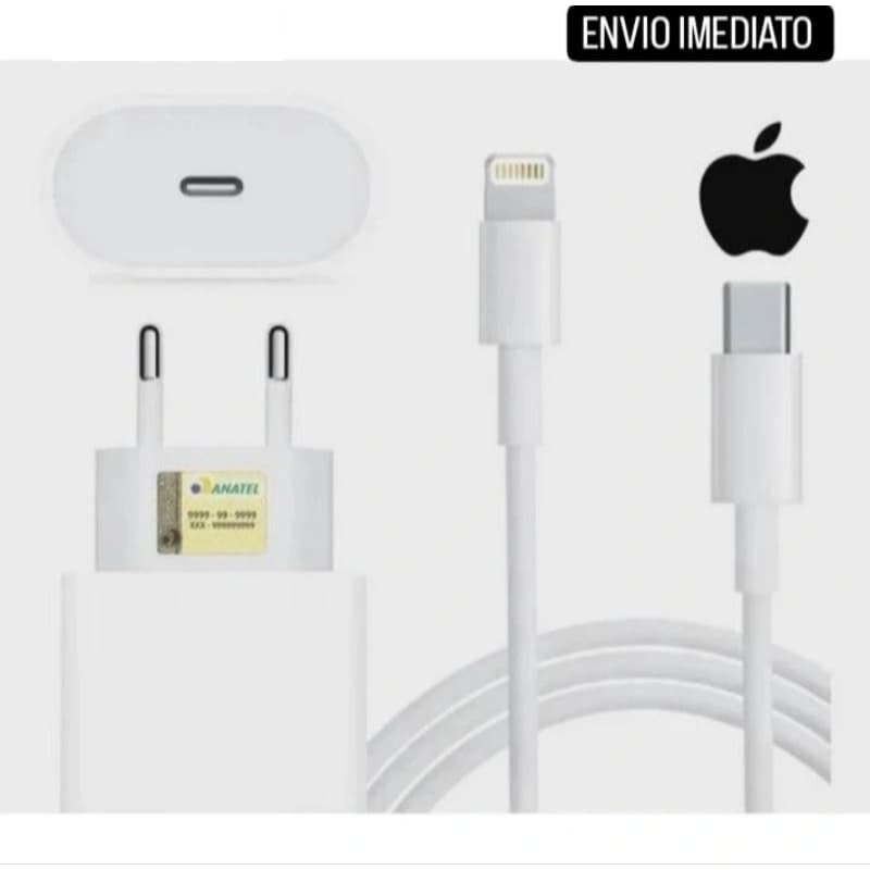 Carregador iPhone Completo Turbo 20w iphone 11 12 12 13 14 Promax X Xr Xs