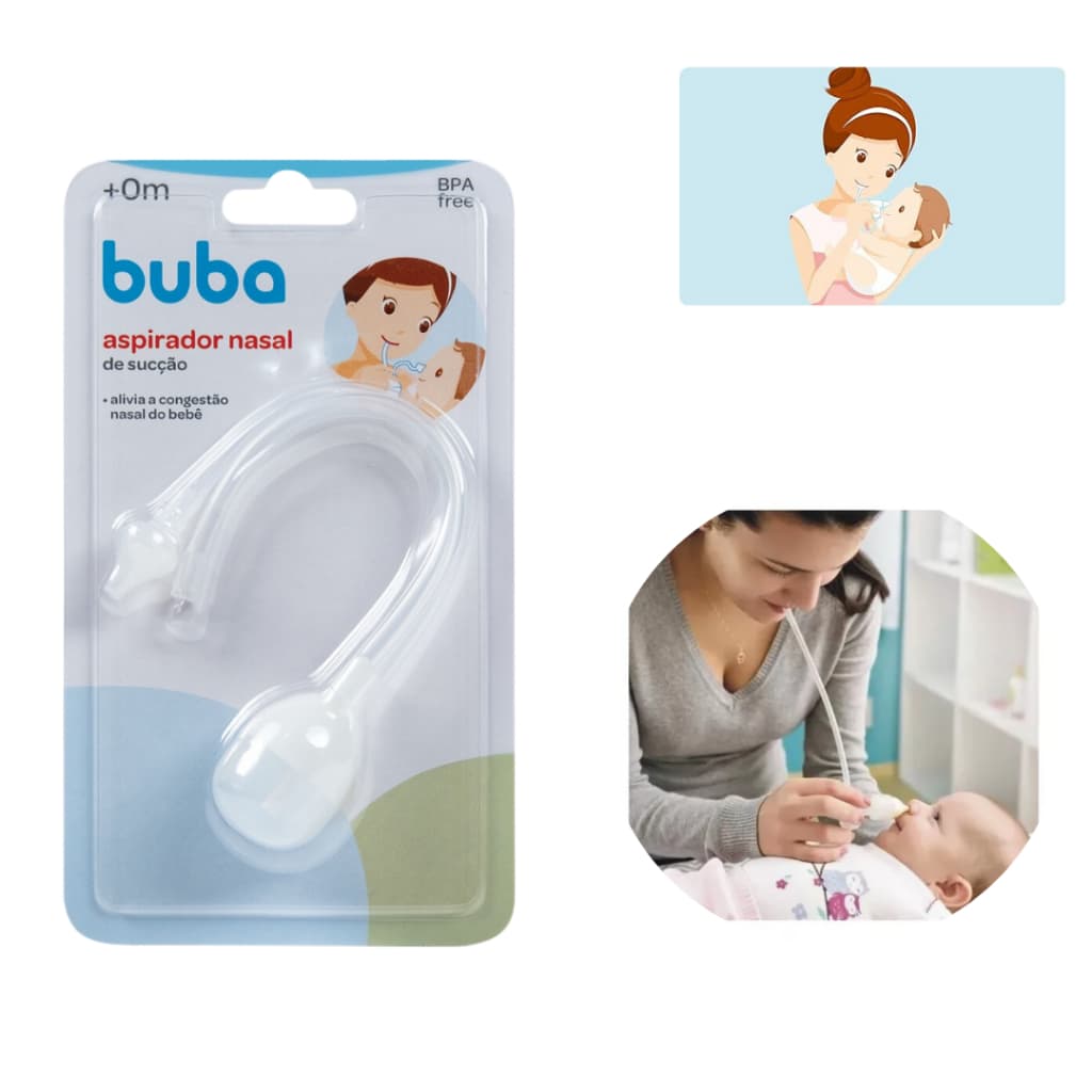 Aspirador Nasal De Sucção Buba Ponteira em Silicone Macio