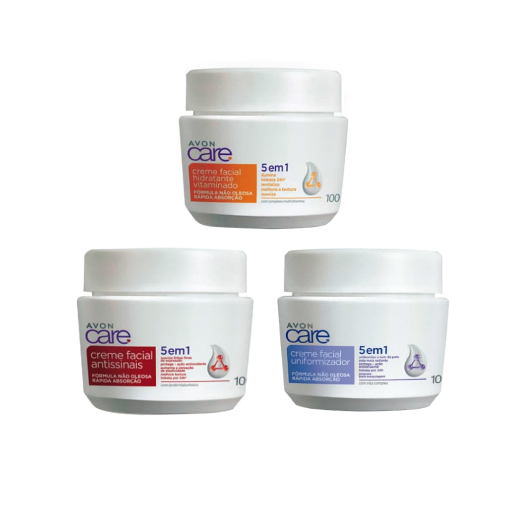 Creme Facial Avon Care 100g - Antissinais / Hidratante Vitaminado / Uniformizador / Noturno / Matificante