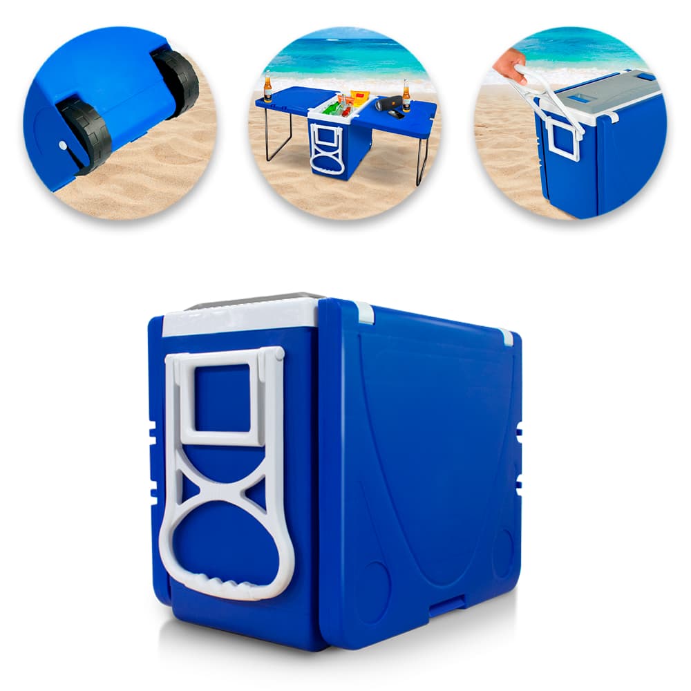 Caixa Térmica Cooler Multifuncional Com Roda 32L