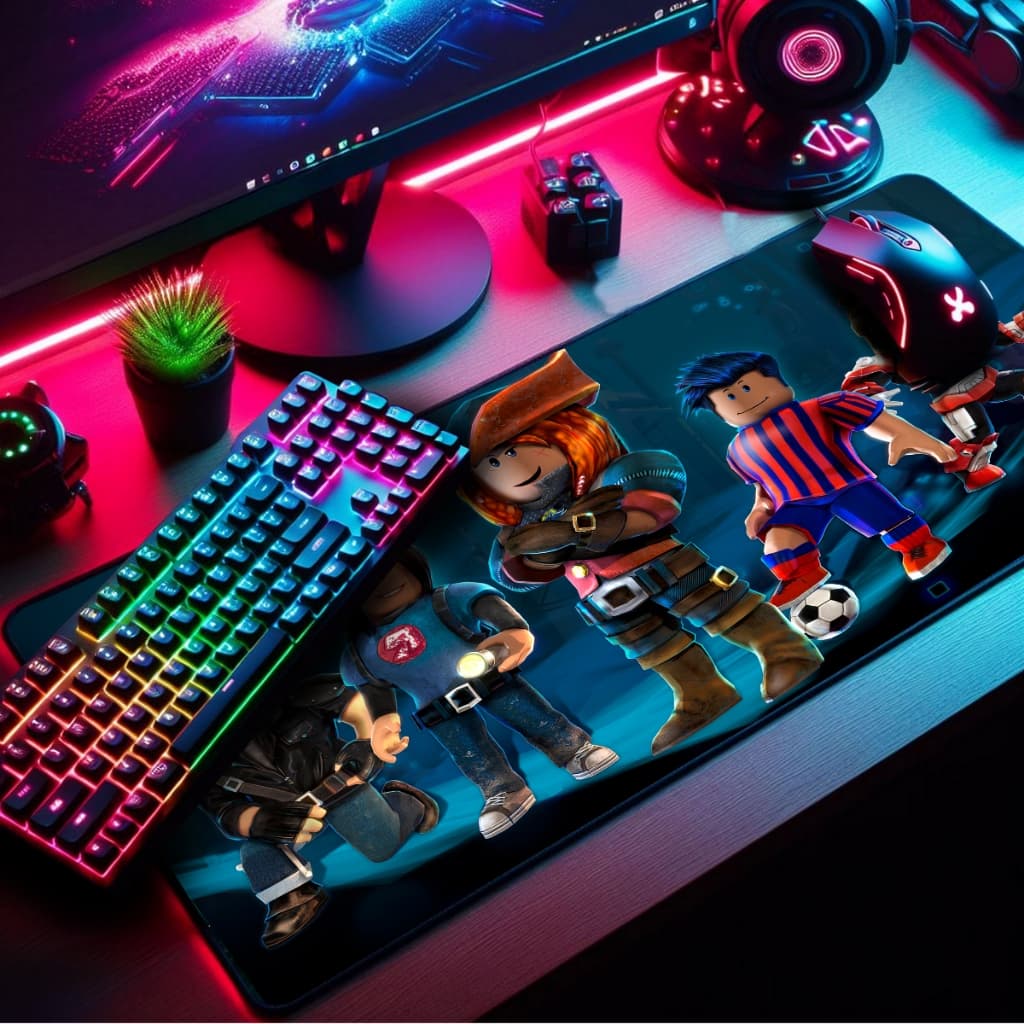 Mouse Pad Gamer Estampas Blox Premium Antiderrapante com Borda Costurada Diversos Tamanhos