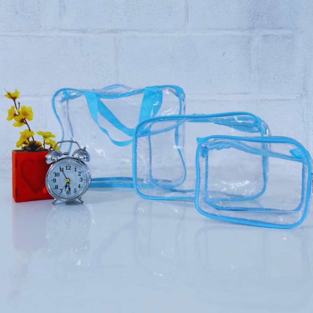 kit com 3 Necessaires organizadoras de maquiagem higiene pessoal