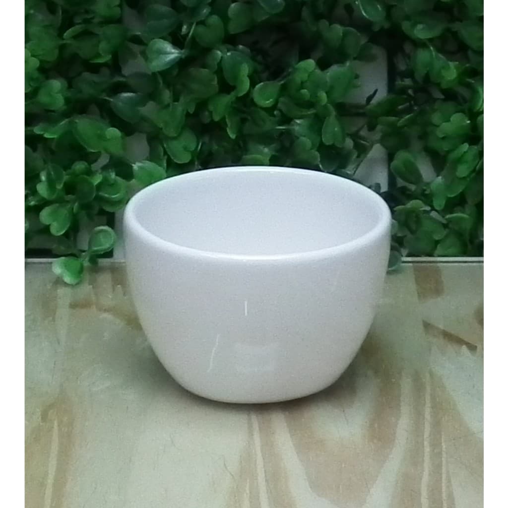 Molhadeira de Porcelana Cumbuca Bolw para Kit Higiene Bebe  Branco off White