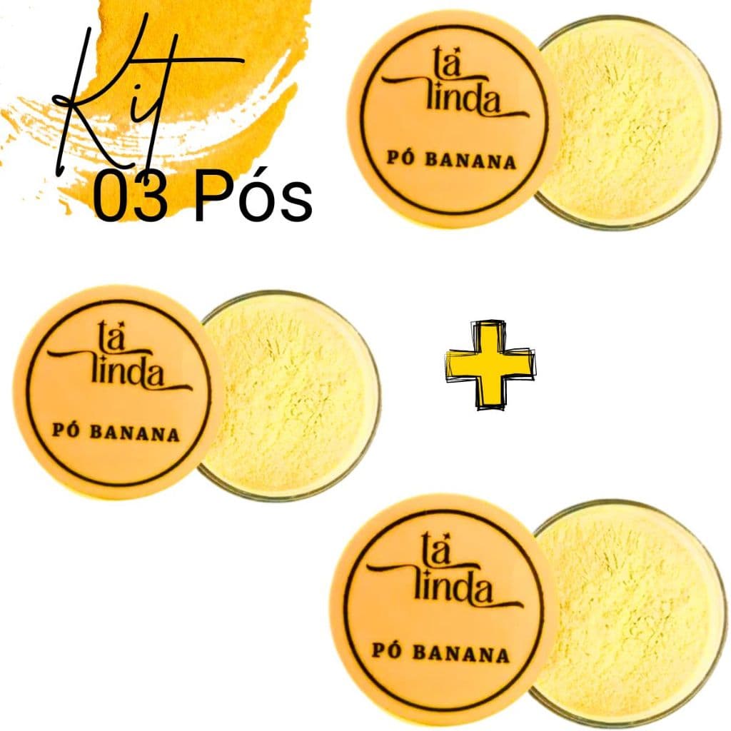 Kit Pó Banana Facial Solto Selante de Base Finaliza Maquiagem Tá Linda