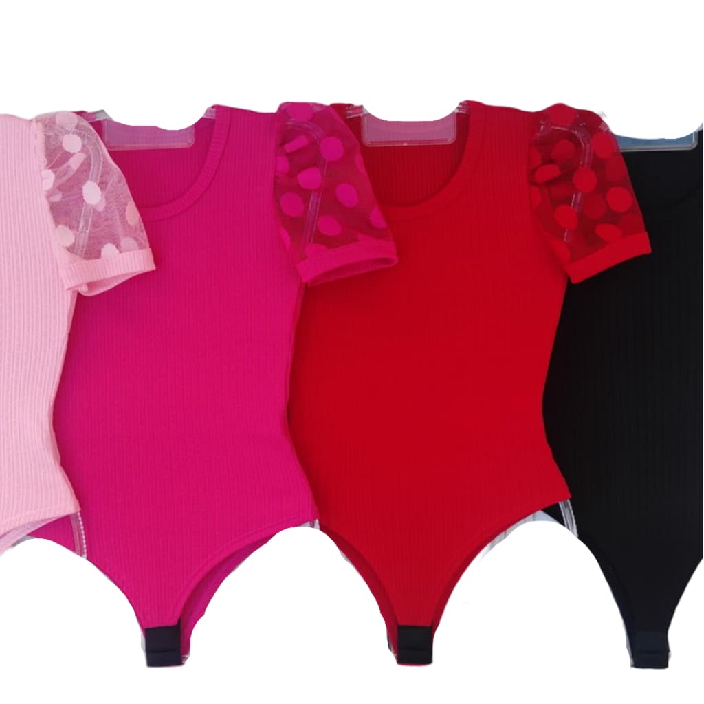 Body Bore Bori Infantil Menina Manga Tule Mini Diva
