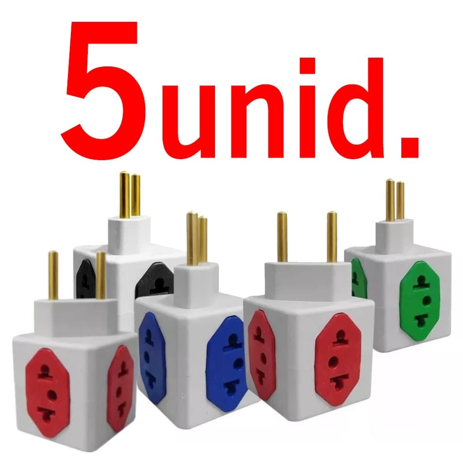 5 X Adaptadores de tomada Cubo Benjamin Extensão 4 Saídas 10a 20a Abnt 3 pinos