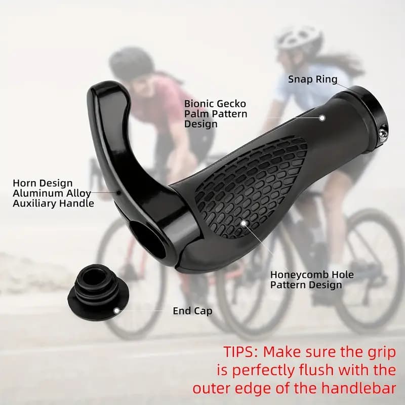 Par de Manopla Para Bike Anatômica Ergonômica Com Bar End Ciclismo Mtb