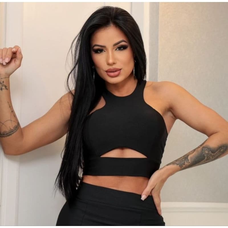 Cropped Nadador Etiene em Suplex com Bojo Moda Verão