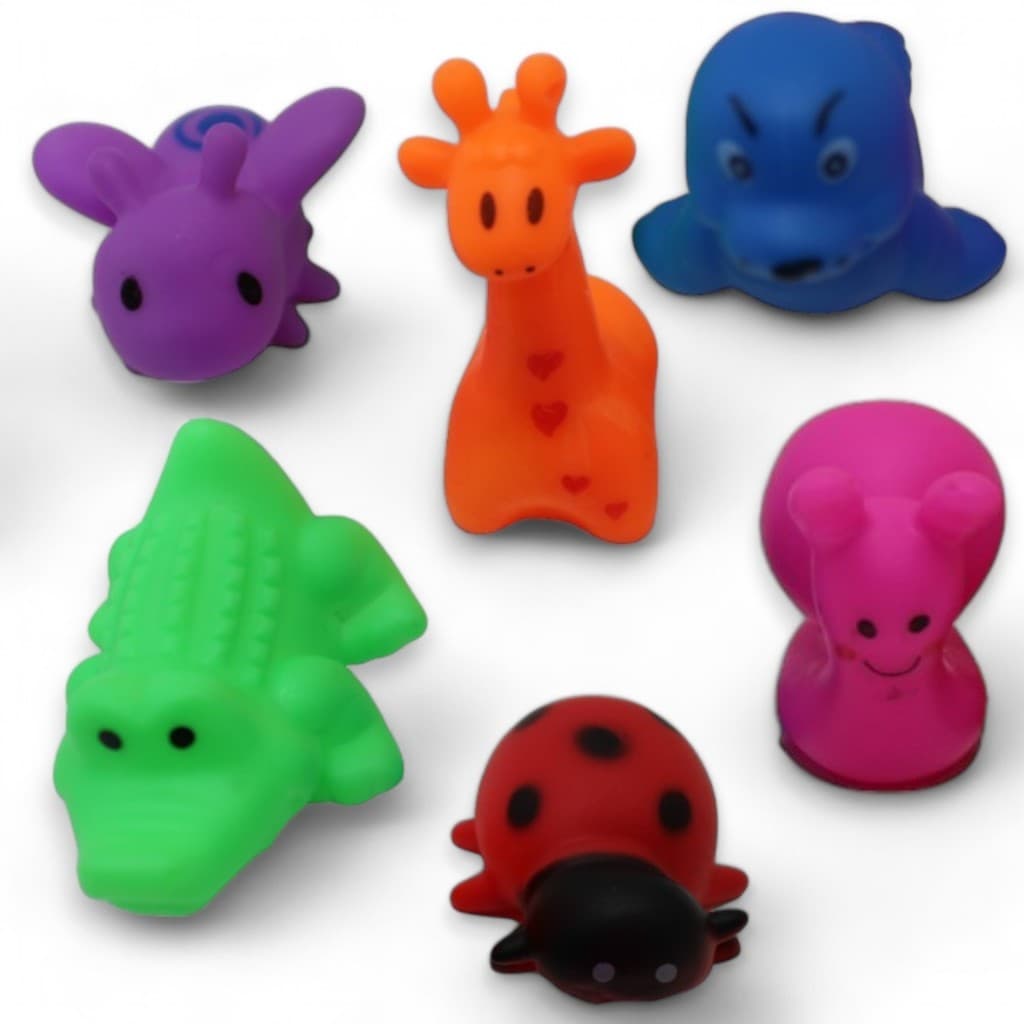 Bichinhos de Vinil 6 Peças Para Banho Brinquedo Bebê