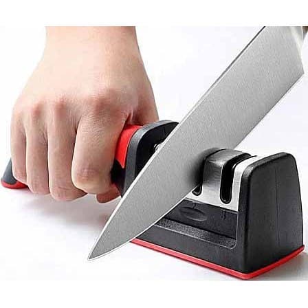 Amolador Afiador De Facas Em Aço Inox Base Emborrachada Profissional