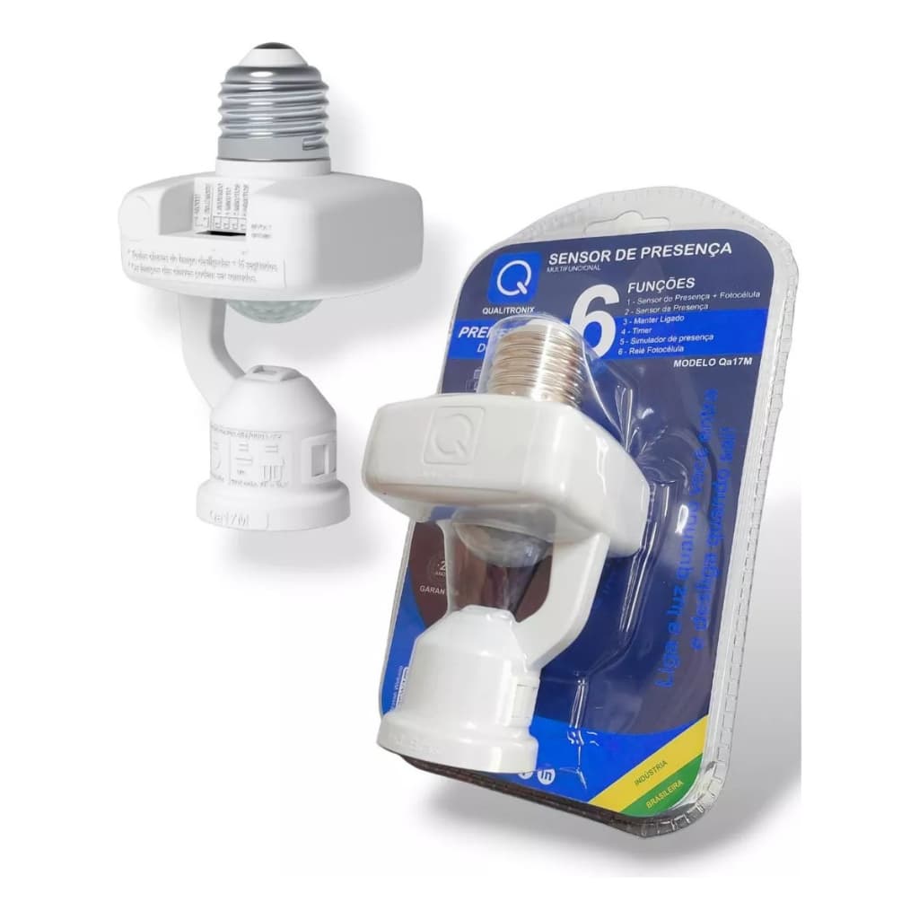SENSOR DE PRESENÇA TETO MULTIFUNCIONAL SOQUETE E27 BIVOLT - QA17M QUALITRONIX