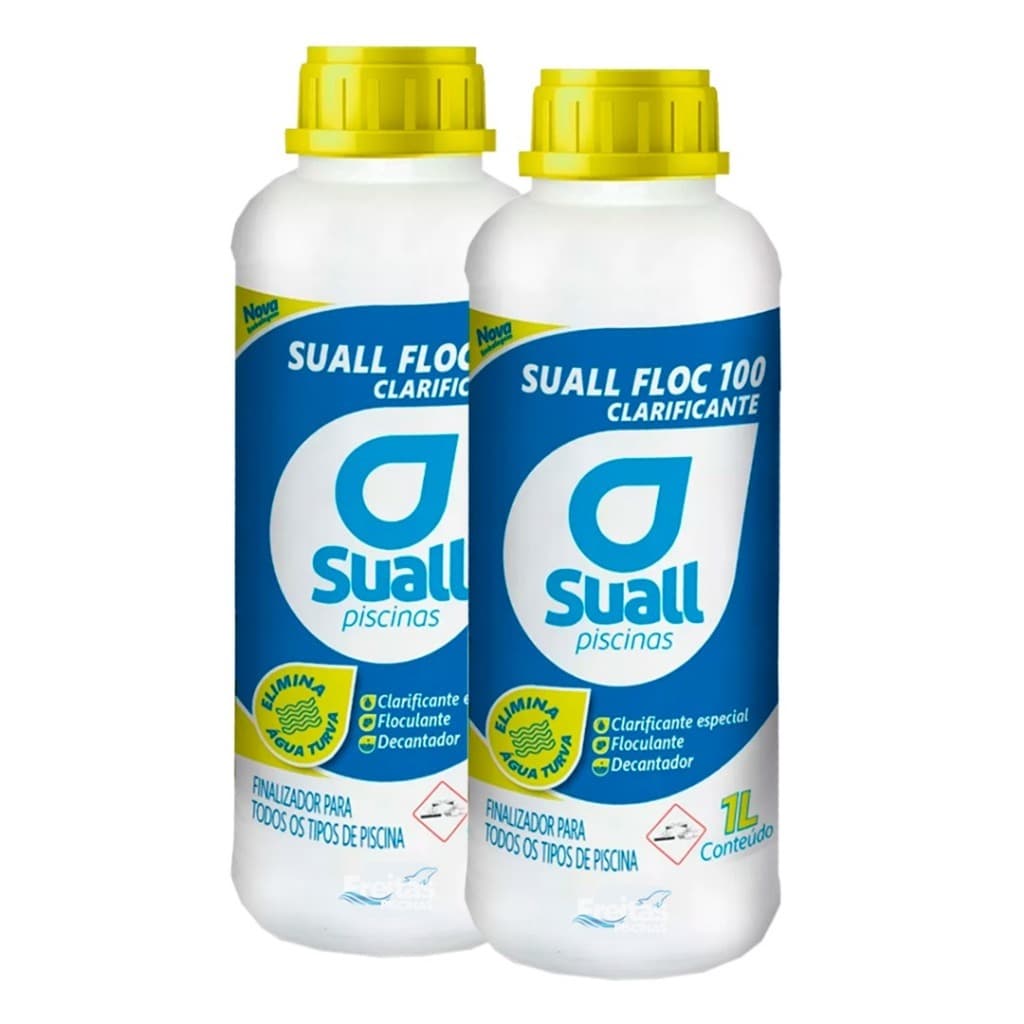 Kit 2 Clarificante Floculante Decantador Suall Floc Piscinas 1L