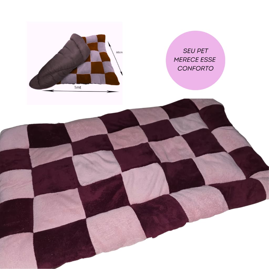 Colchonete Pet /Cama Pet 1mt x 60cm Confortável Almofada que vira um Rolinho feito de Manta Soft
