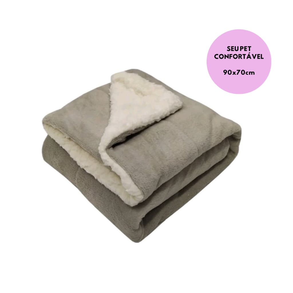 Manta Pet Soft com Sherpa Com Travesseiro Tamanho 90x70cm muito confoto para seu pet