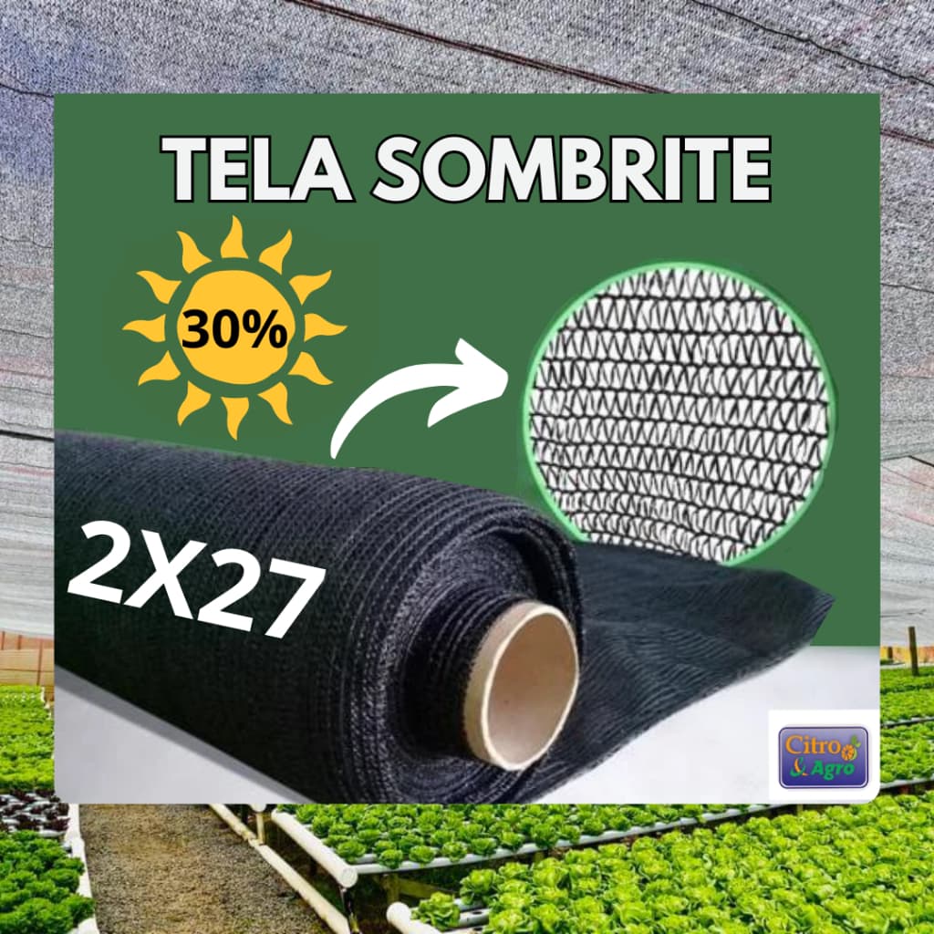 Tela Sombrite Preta 30% - 2x27 metros.