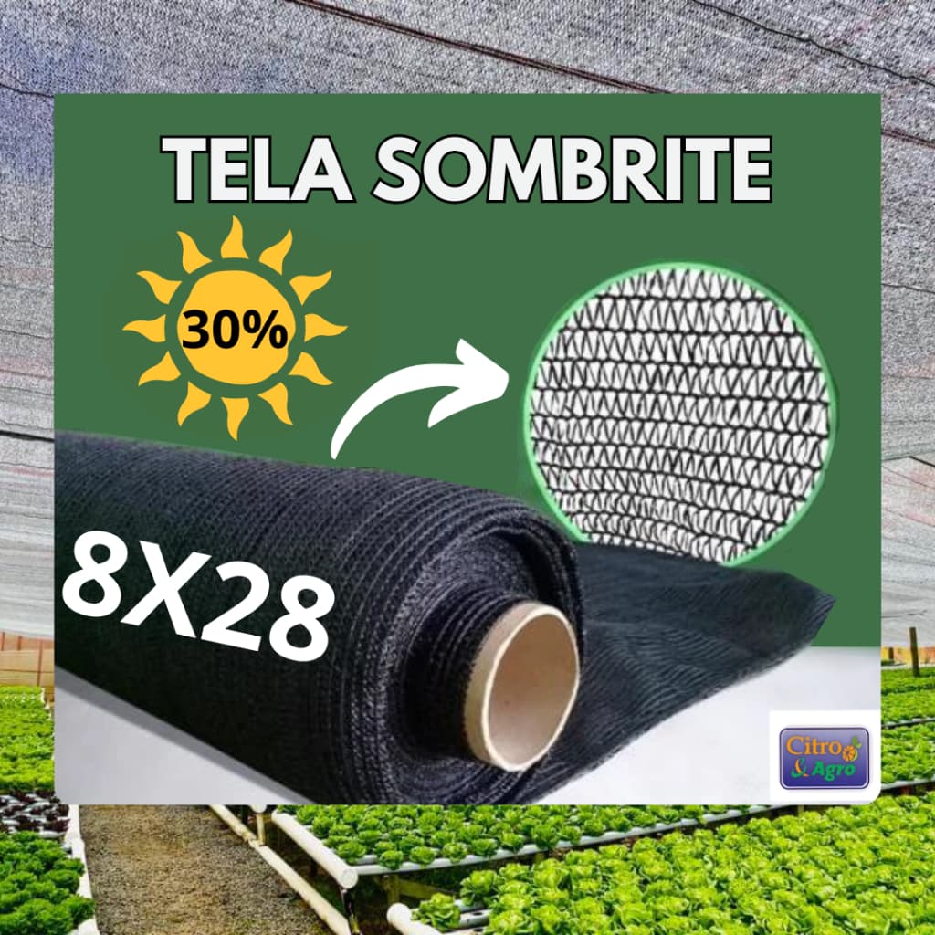 Tela Sombrite Preta 30%  - 8x28 metros.