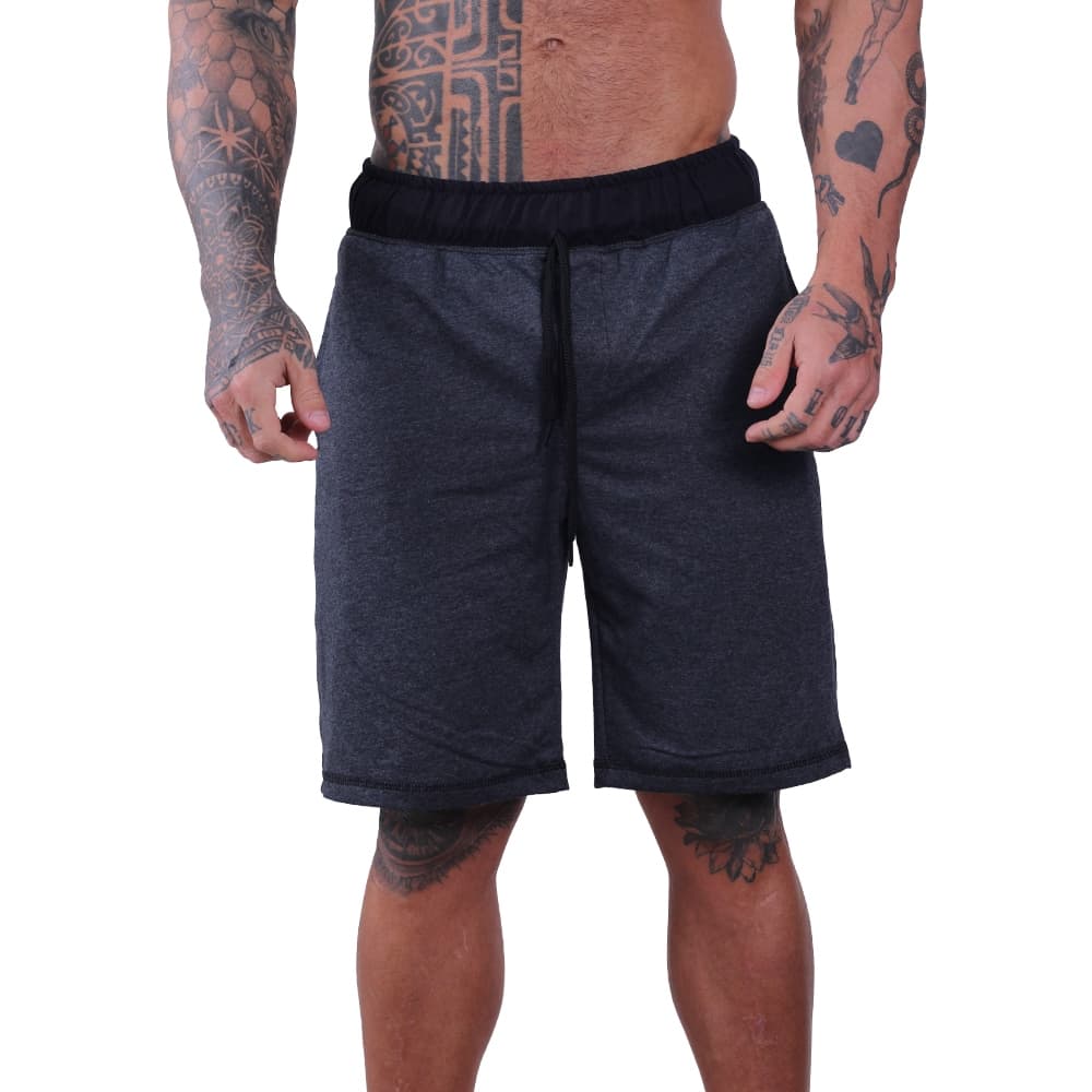Bermuda Masculina Moletom MXDConceito Academia Treino Uso Casual Lazer Azul Preta Cinza Bolso Cordão