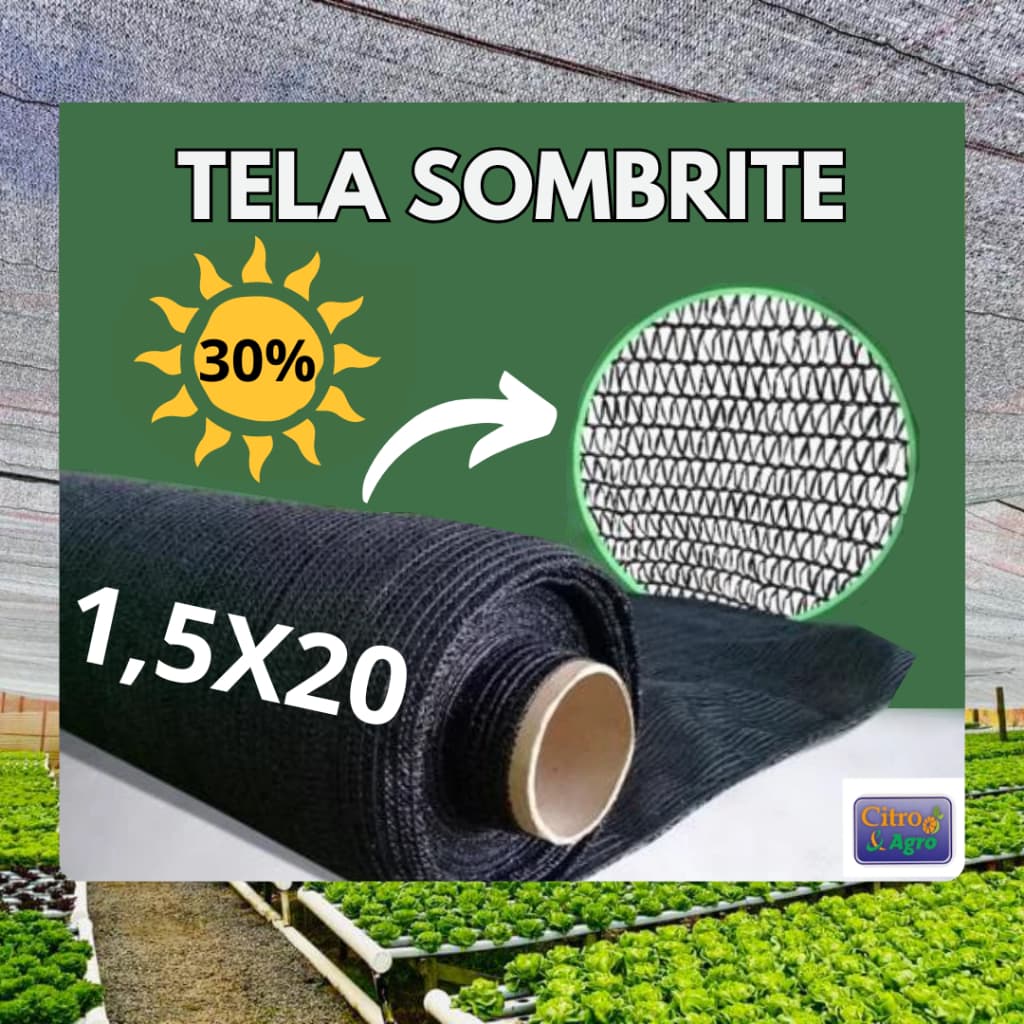 Tela Sombrite Preta 30%  - 1,50x20 metros.