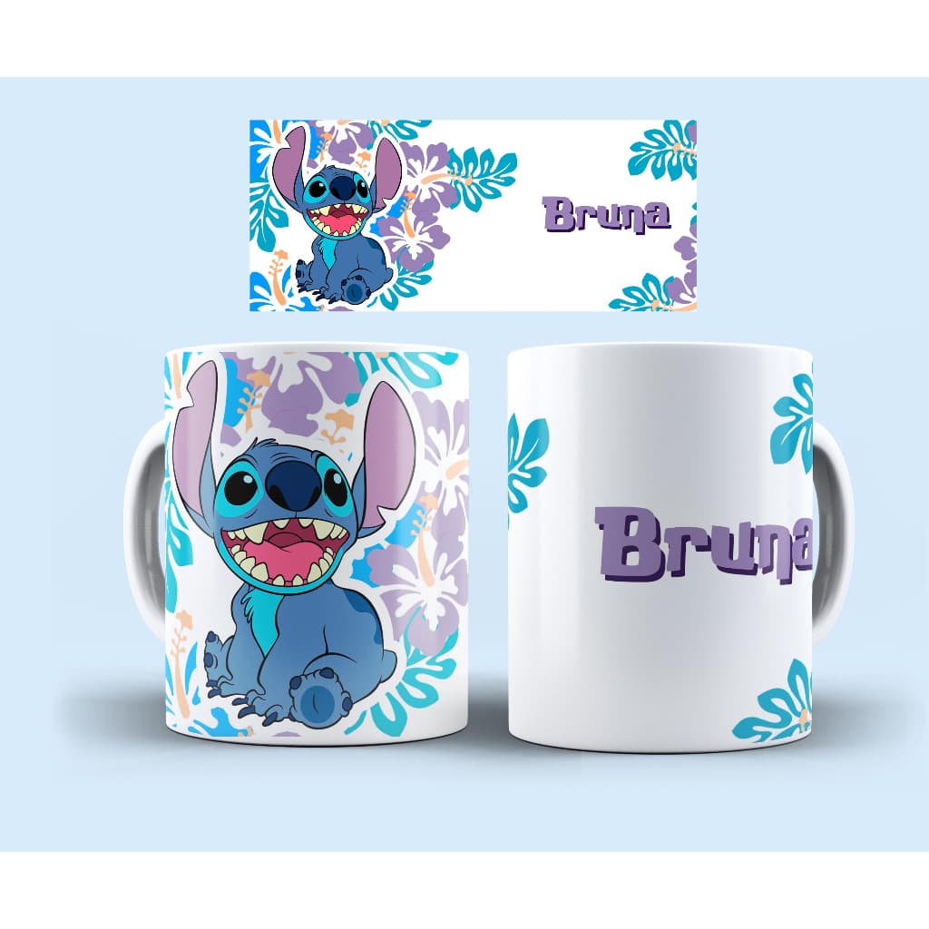 caneca stitch com nome personalizado linda de alta qualidade 325ml