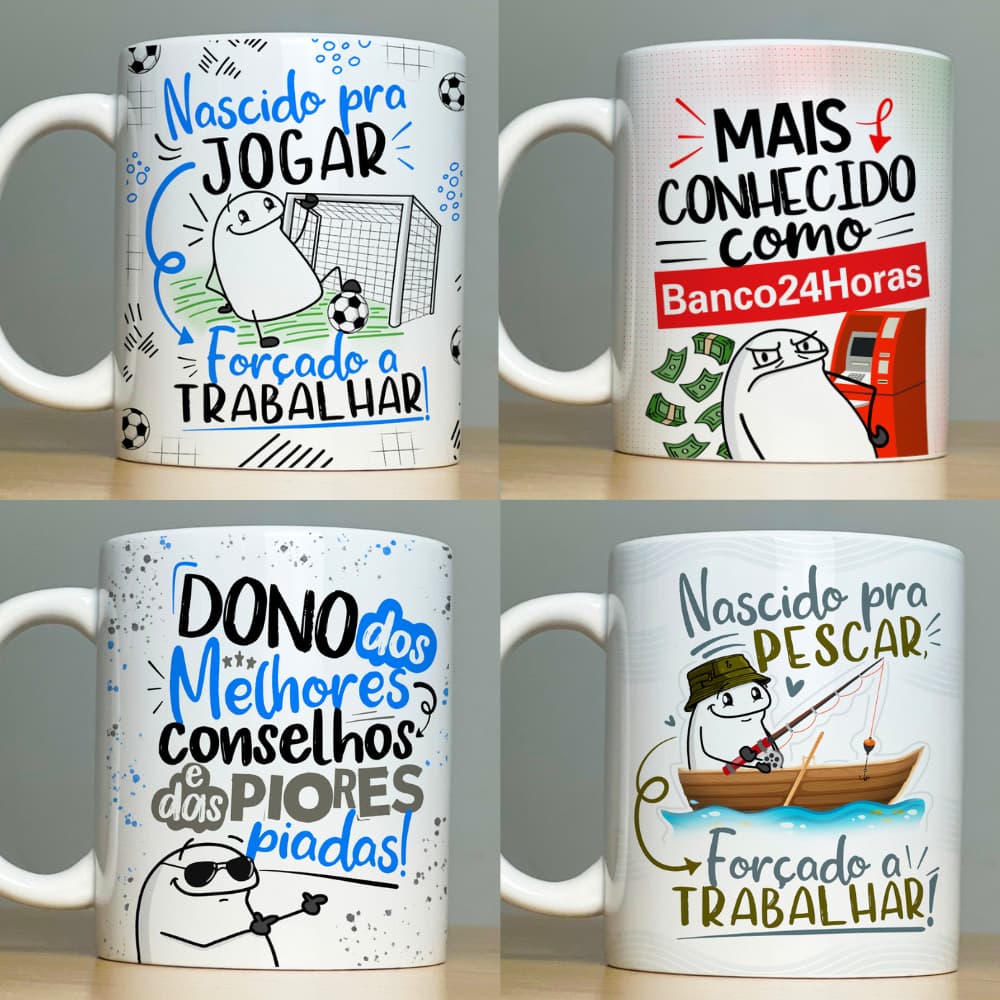 Caneca Personalizada Dia dos Pais - Xícara de Porcelana Decorada - Presente Para Pai - Cerâmica - Copo - Frases Engraçadas e Divertidas