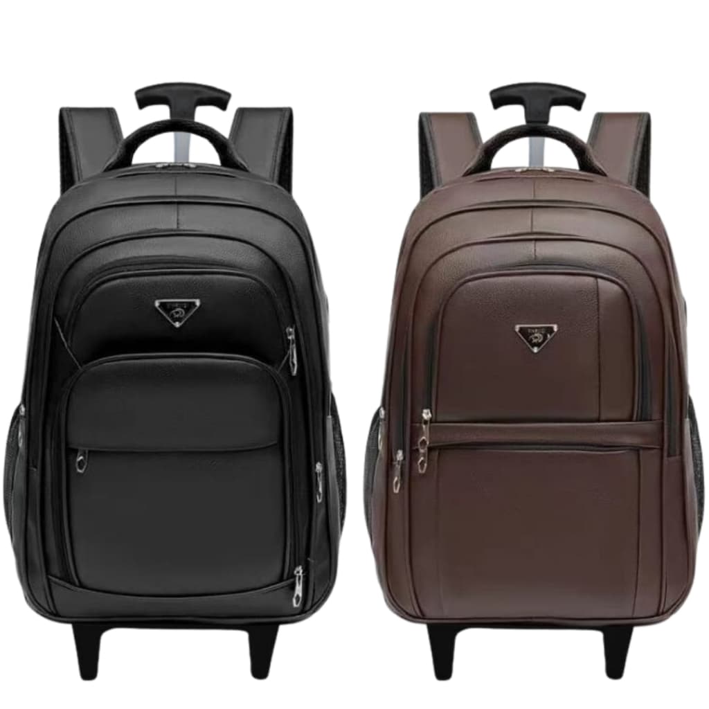 Mochilas 1 ou 2 Pe莽as Bolsa Refor莽ada Couro Rodinhas Notebook Escolar Trabalho Faculdade Masculinas/Feminina