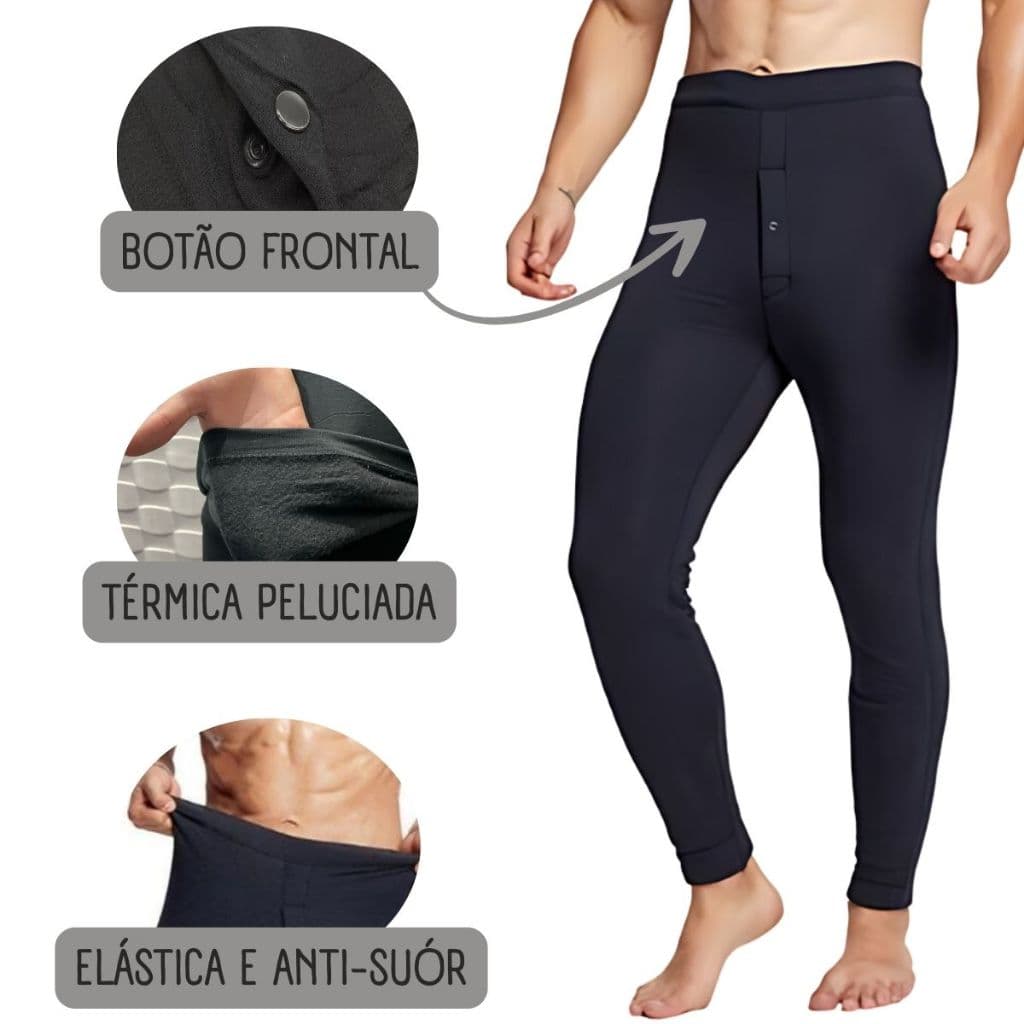 Calça Masculina Térmica  Anti-Transpirante Peluciada Forrada Lã Proteção 38 ao 46