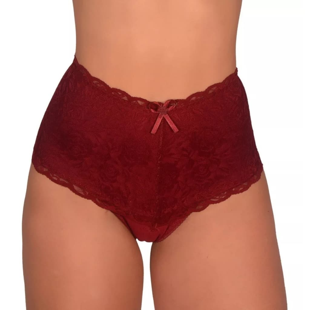 Kit 3 Calcinha Cinta Renda Algodão Cintura Alta Calcinha Rendão Luxo Modeladora