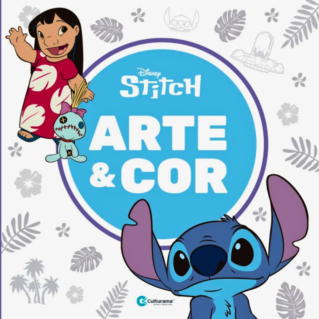 Livro stitch + de 50 desenhos de colorir oficial - Livro infantil Stitch Disney