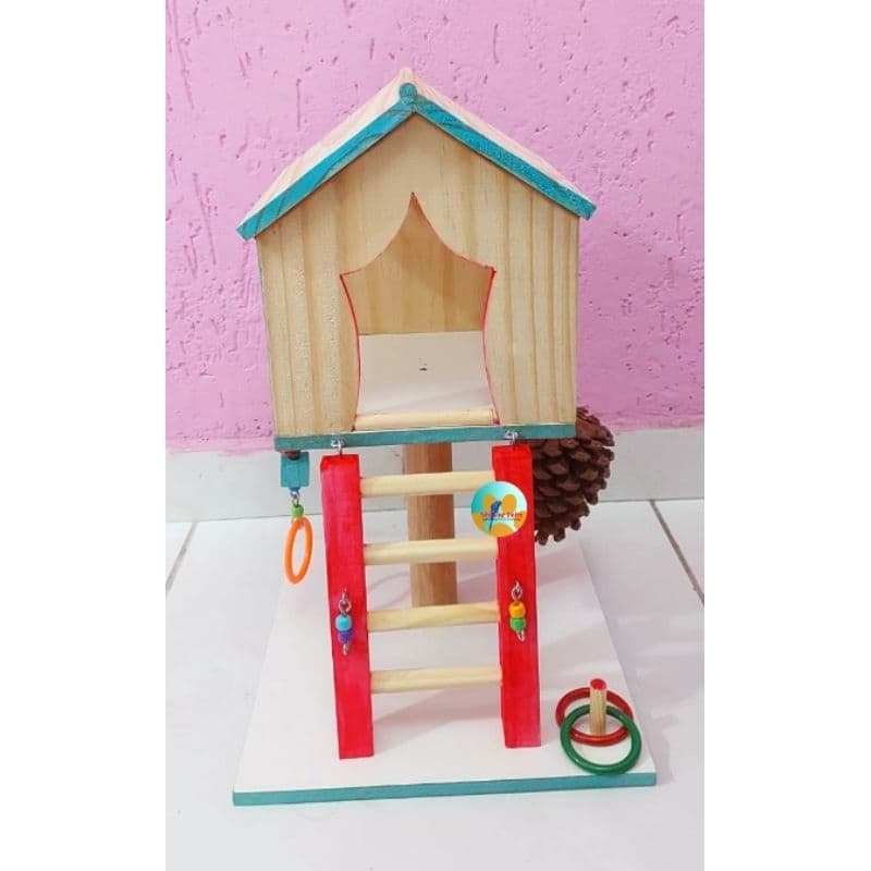 Playground para calopsita - brinquedo para calopsita - poleiro para calopsita - brinquedo para periquito casa calopsita