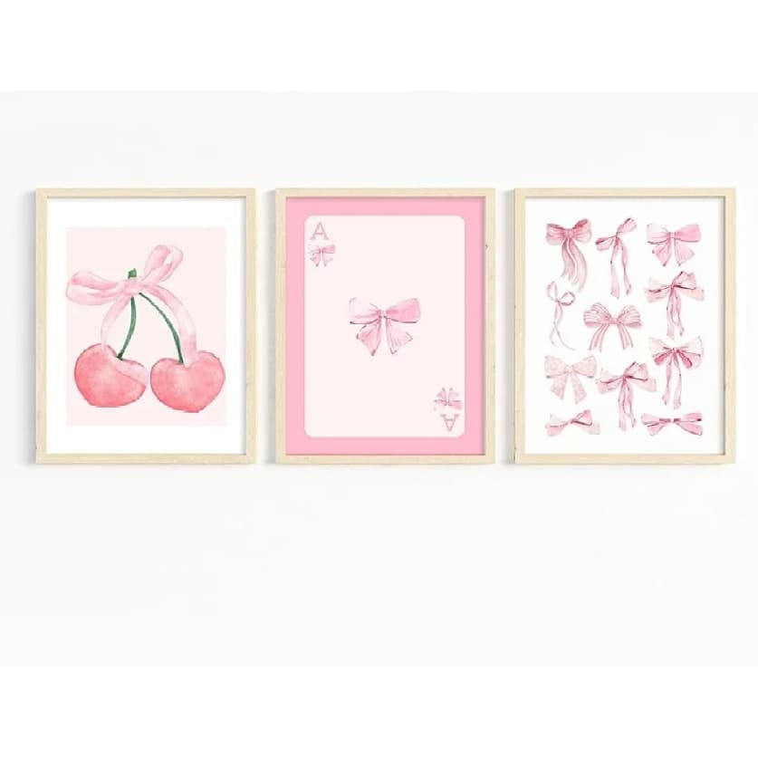 Quadros decorativos Trendy Pink Arcos Cartaz Rosa (3 peças)