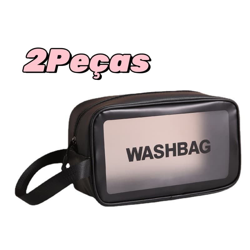 2 Kit Tamanho médio Bolsa Nécessaire De Maquiagem Portátil Para Viagem Portátil à Prova d'água Bolsas  Washbag Transparente À Prova d’água Preto