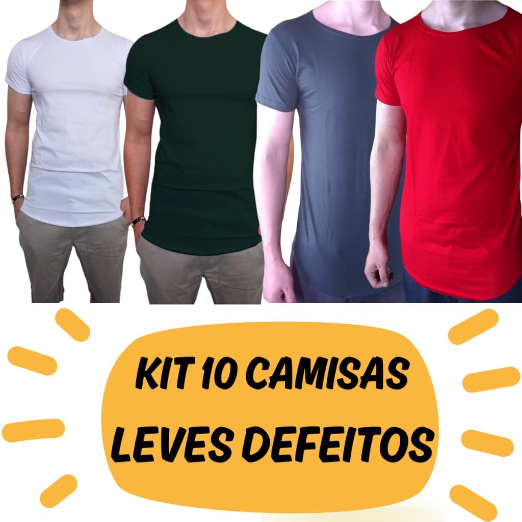 Kit 10 Camisas Oversized - Camisa Swag Masculina Longline Pequenos DEFEITOS