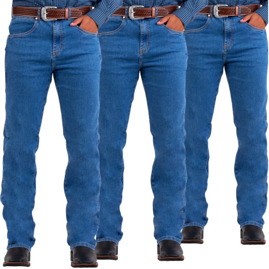 Kit 3 Calças Jeans Tassa Masculina Cowboy Cut Super Stone Original