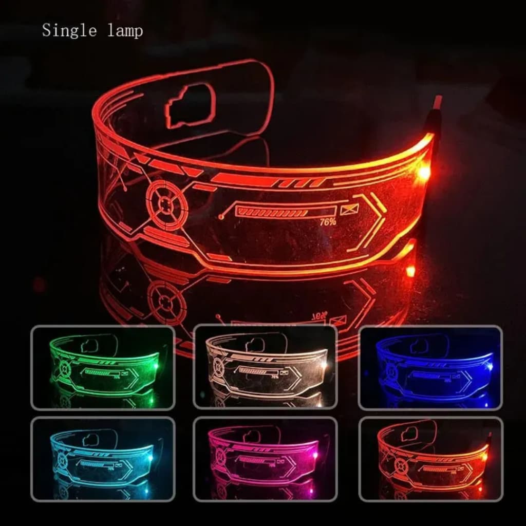Óculos de Acrílico Para Festas e Cosplay LED Multicolorido Snel Home