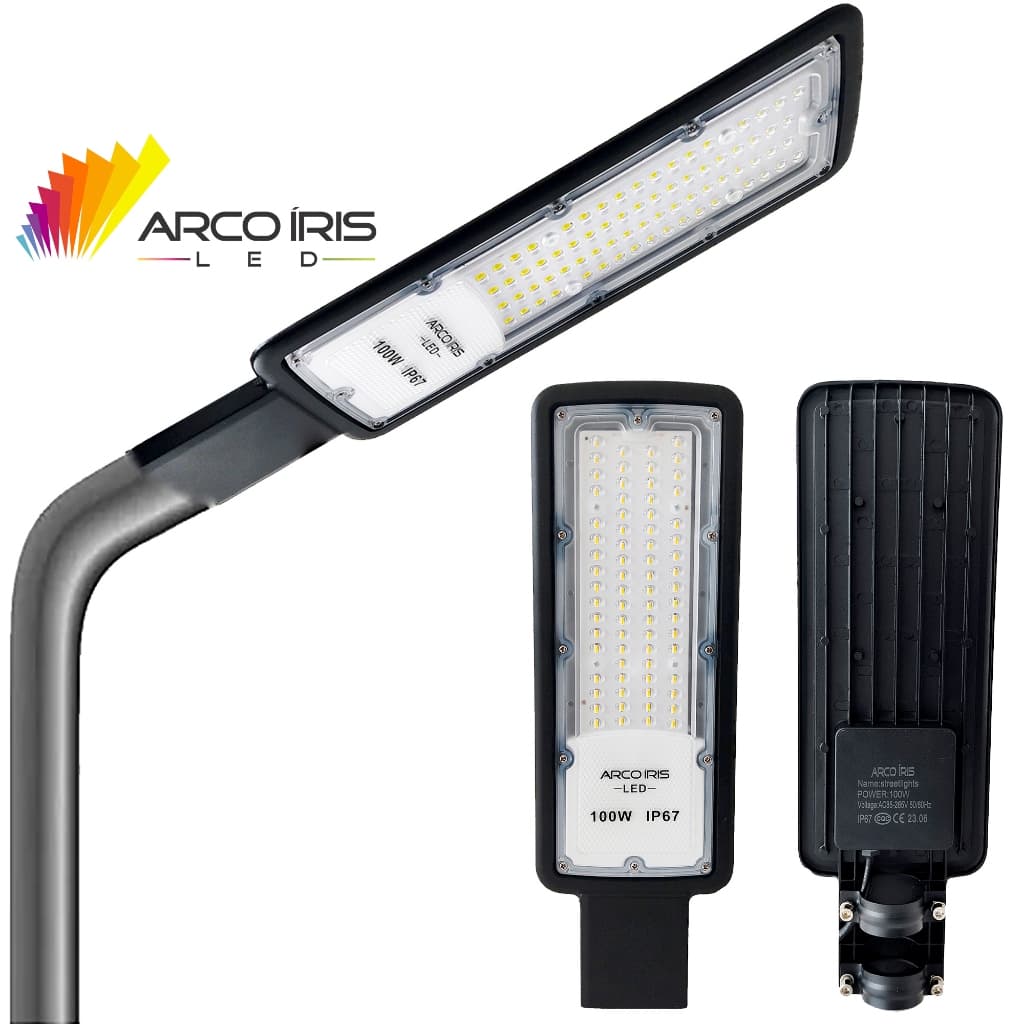 Luminária LED Poste de 100W 200W 300W 400W Iluminação Publica Bivolt IP67