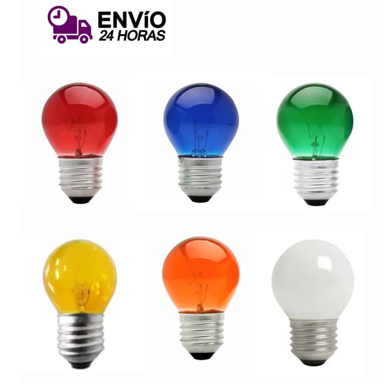 Lâmpada Bolinha Colorida 110v/127v Varias Cores 15w E27 Para Abajur BestFer