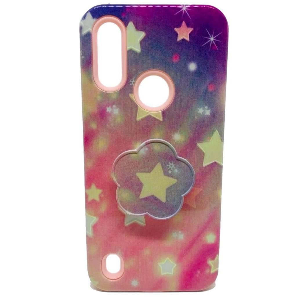 Capinha de Celular Para Moto E6s / Moto E6i  Tela 6.1¨ Com Suporte Stars Para Dedos