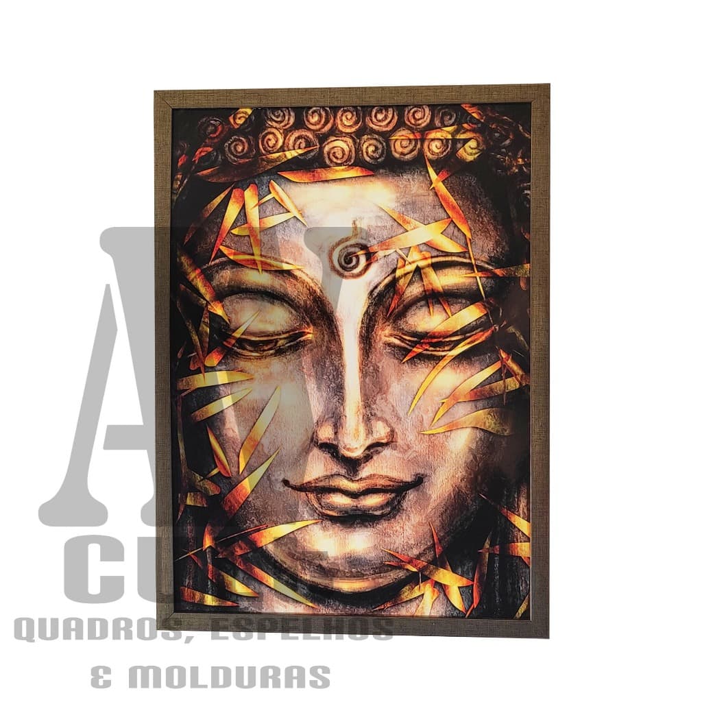 Quadro Buda Dourado Ouro Riqueza Grande Sala Escritório
