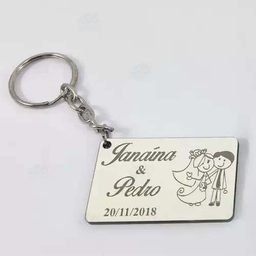 10 chaveiro para festa de casamento mdf branco personalizado noivos corte a laser