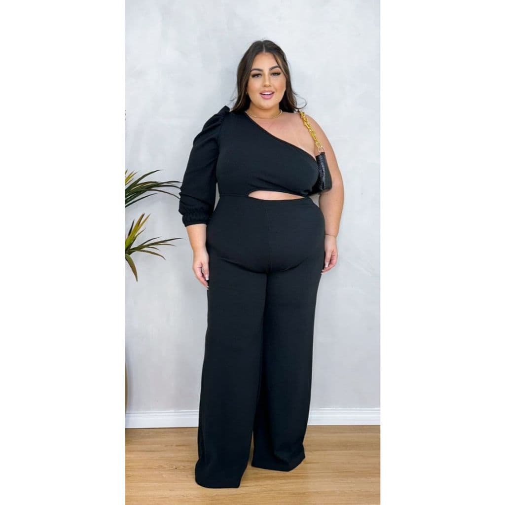 Macacão Feminino Longo Plus Size Manga Longa unica