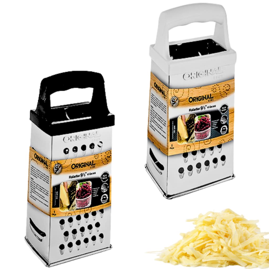 Ralador de metal Alça de plástico Original Line 23 cm Aço inoxidável Durabilidade Cozinha prática Ergonomia Multifuncional Base antiderrapante Lâminas versáteis Facilidade de limpeza Ralação eficiente Conforto no manuseio Utensílio de cozinha Qualidade ga
