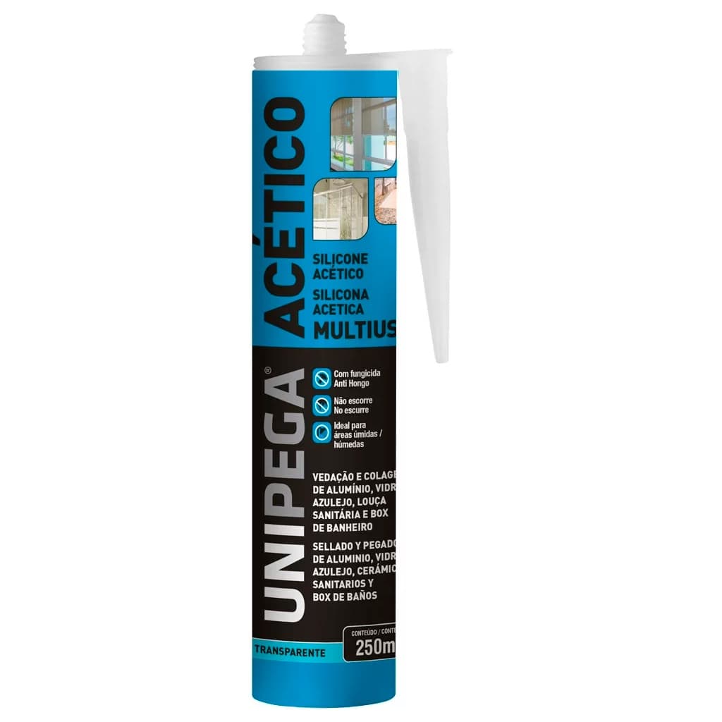 Silicone Acético Multiuso 250ml Incolor UNIPEGA