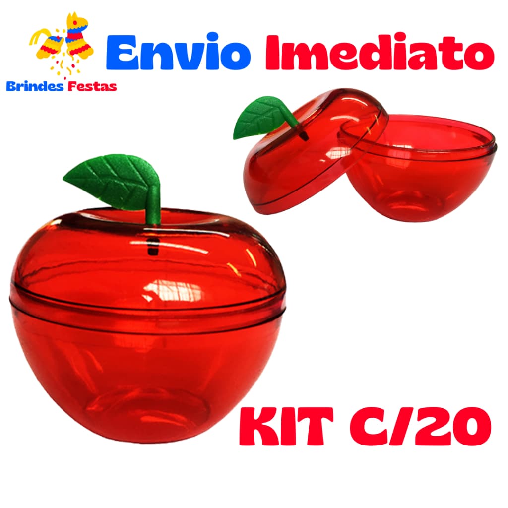 Kit 20 -  Mini Maças Acrílica  -  Decorativa - Para Festas - Porta Doces - Lembrancinhas Novo