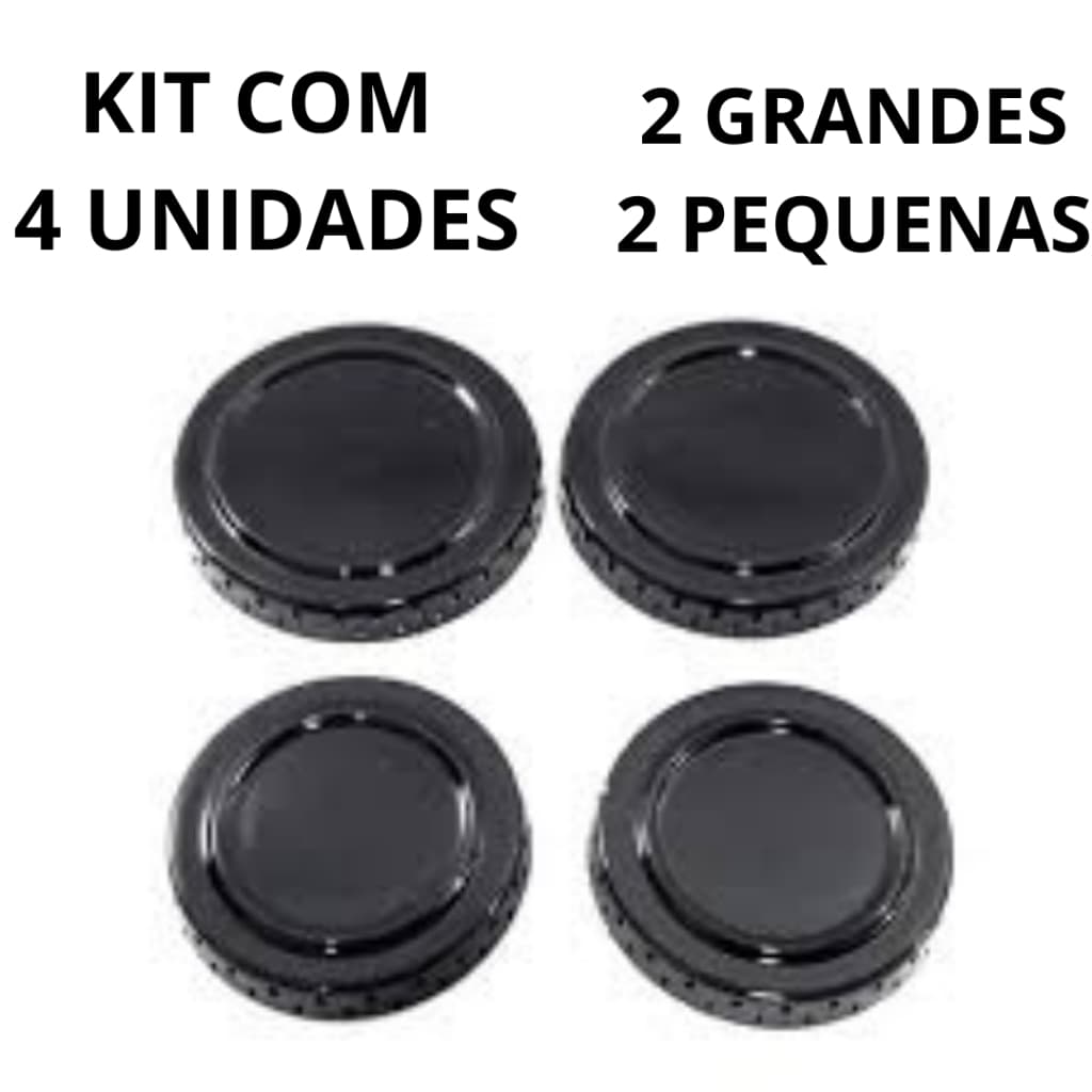 Kit 4 Espalhadores 2 GRANDES  2 PEQUENAS  Boca Chama Tampinha Queimador Fogão Atlas/Itatiaia/Coliseum/Ágata/Grécia