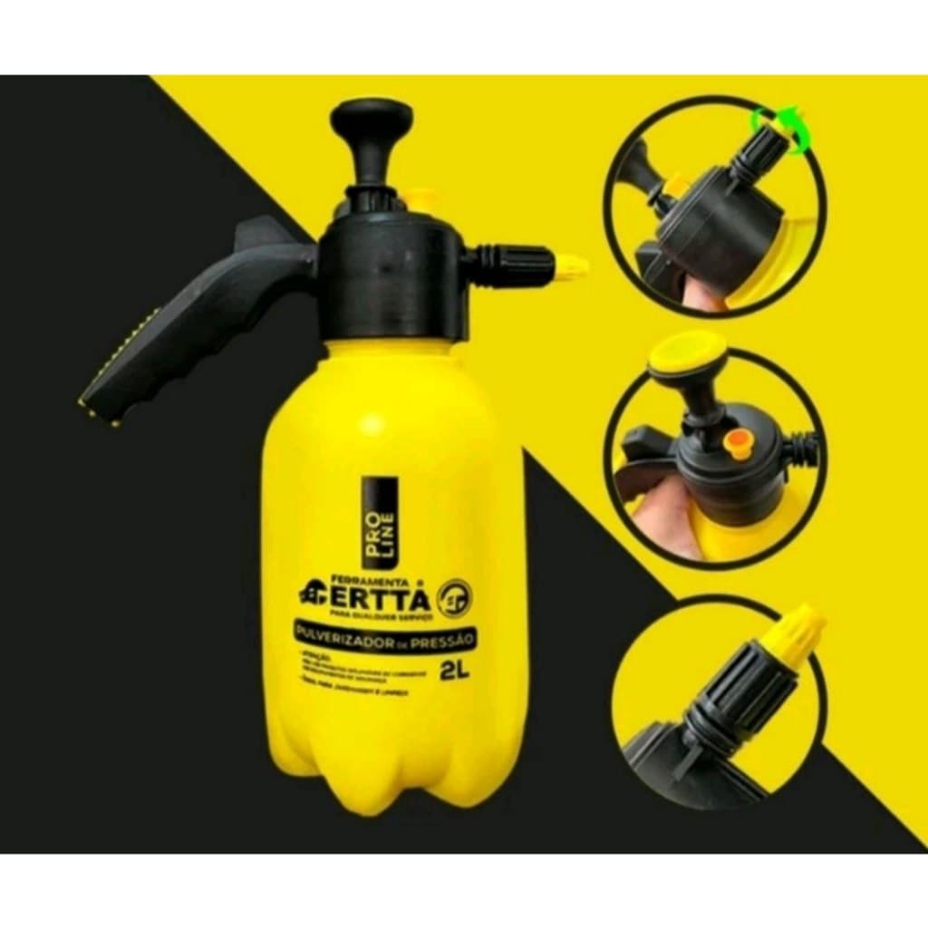 Pulverizador Borrifador Spray Compressão Prévia 2 Litros com Válvula Jardim Plantas