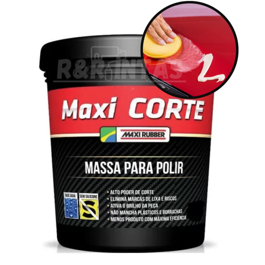 MASSA PARA POLIR MAXI CORTE - MAXI RUBBER N°2 BASE AGUA 500G