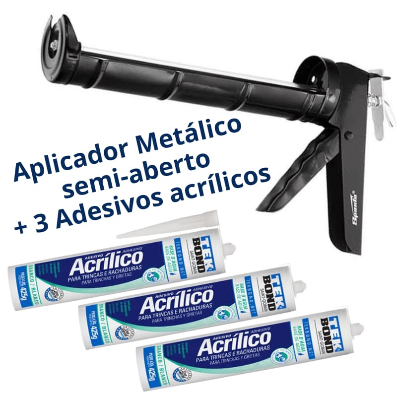 3 Adesivos Acrílicos TekBond + Aplicador Semi Aberto